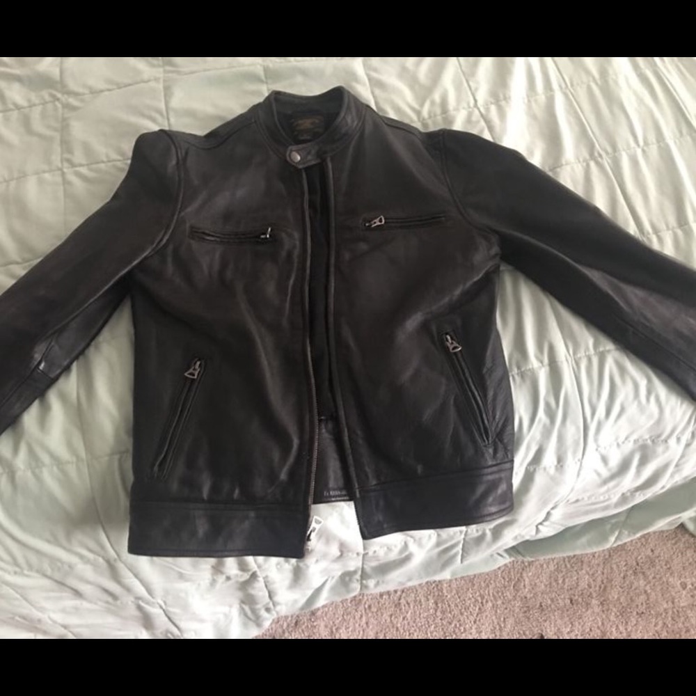 Black leather lucky brand jacket